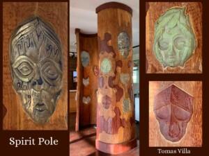 Spirit Pole by Tomas Villa - located at Fort Vancouver Visitor Center