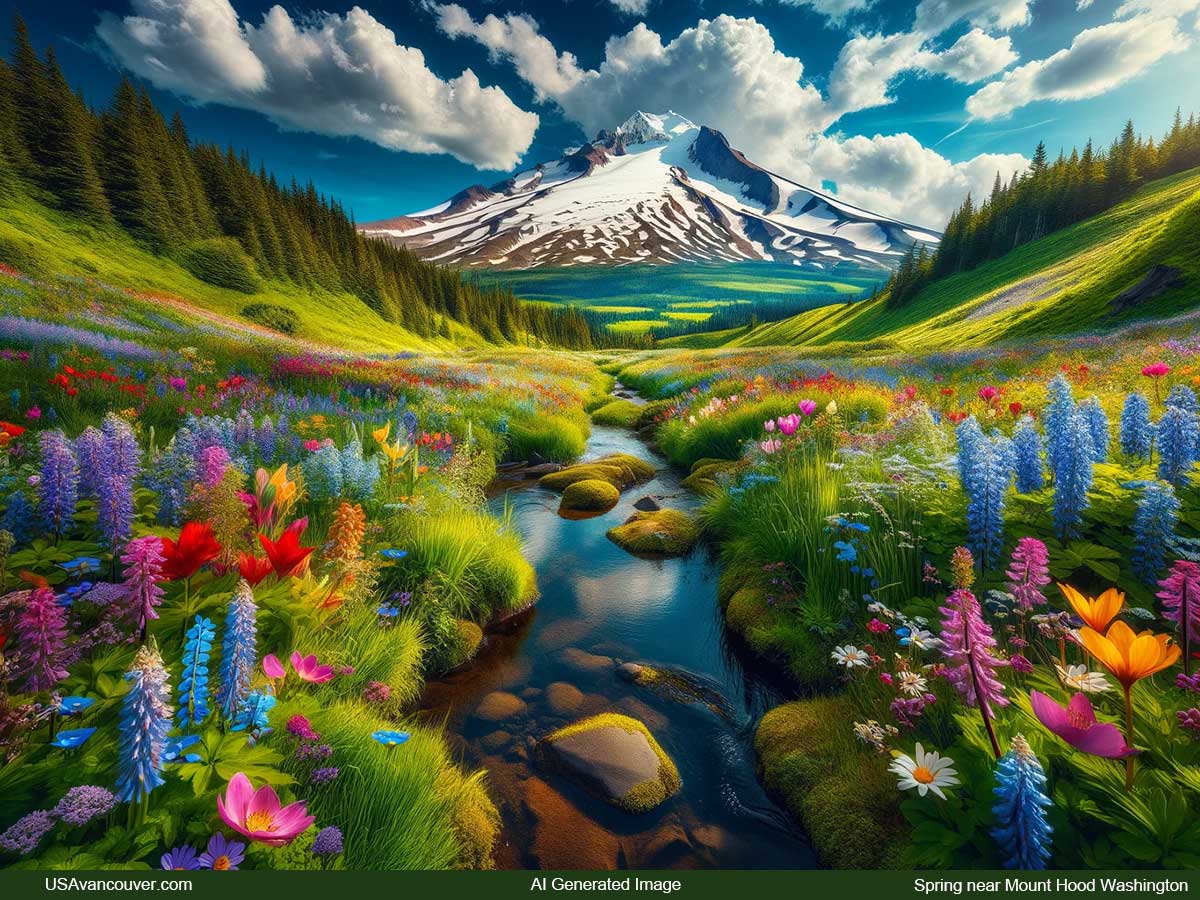 Spring on Mount Hood Oregon fantasy